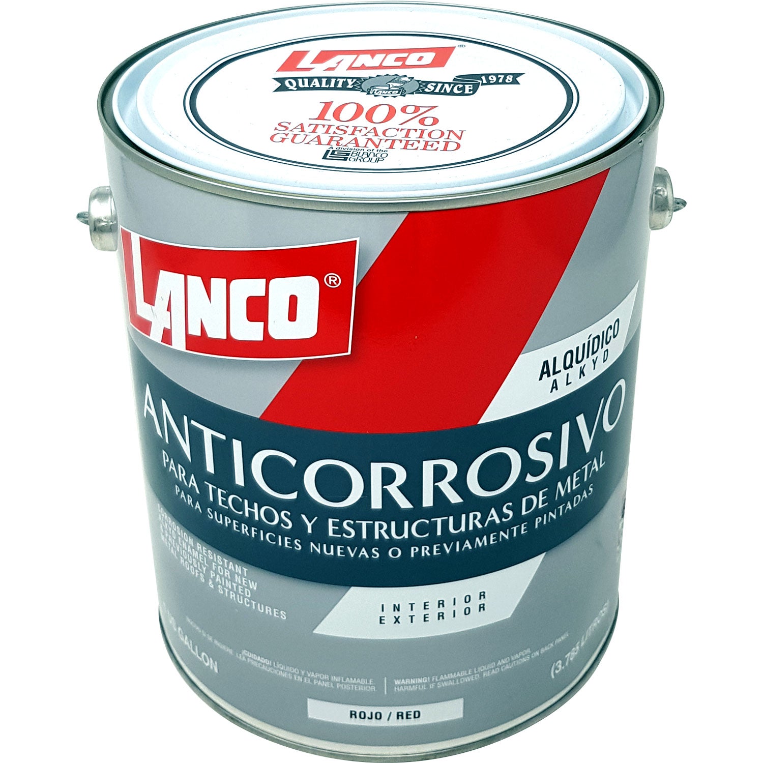 Anticorrosivo Interior / Exterior para techos y estructuras de metal. Color Rojo. 1 Galon.