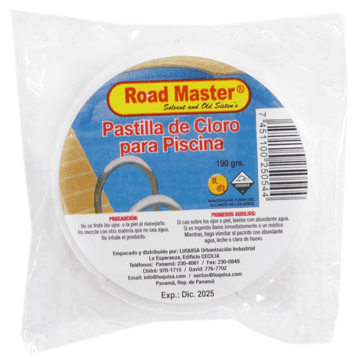 Pastilla de cloro para piscinas, 200 gramos