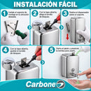 Dispensador De Jabón Líquido 800 ml de Acero Inoxidable 304 Satinado. Dosificador Manual Para Pared.