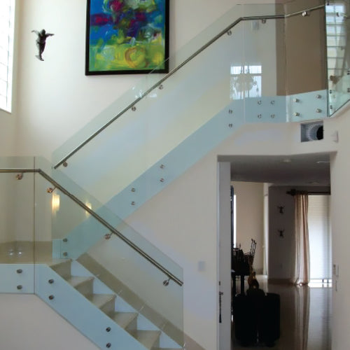 BOTON DE 2" PARA BARANDAS VIDRIO. ACABADO SATINADO (NX48 * 30)