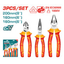 Kit 3 Alicates de combinación aislados. Soportas hasta 1,000 voltios.