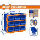 Cajas de plastico Organizador modular tipo torre. 380x170x320mm. Set de 9 piezas. Se une vertical u horizontal. Apilables