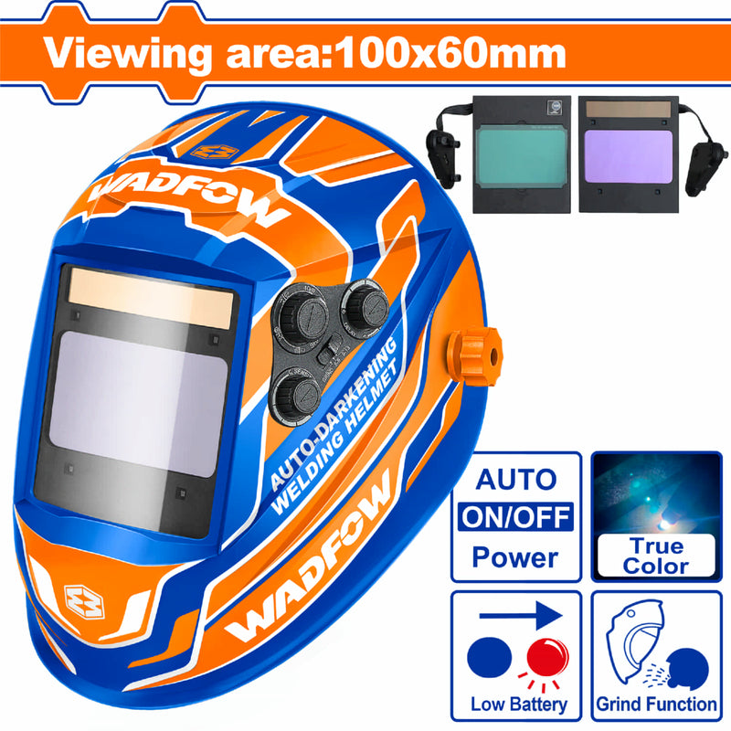 Máscara de soldadura. Area de visión 100x60mm. Oscurecimiento automático. UV/IR: DIN16. Para soldar