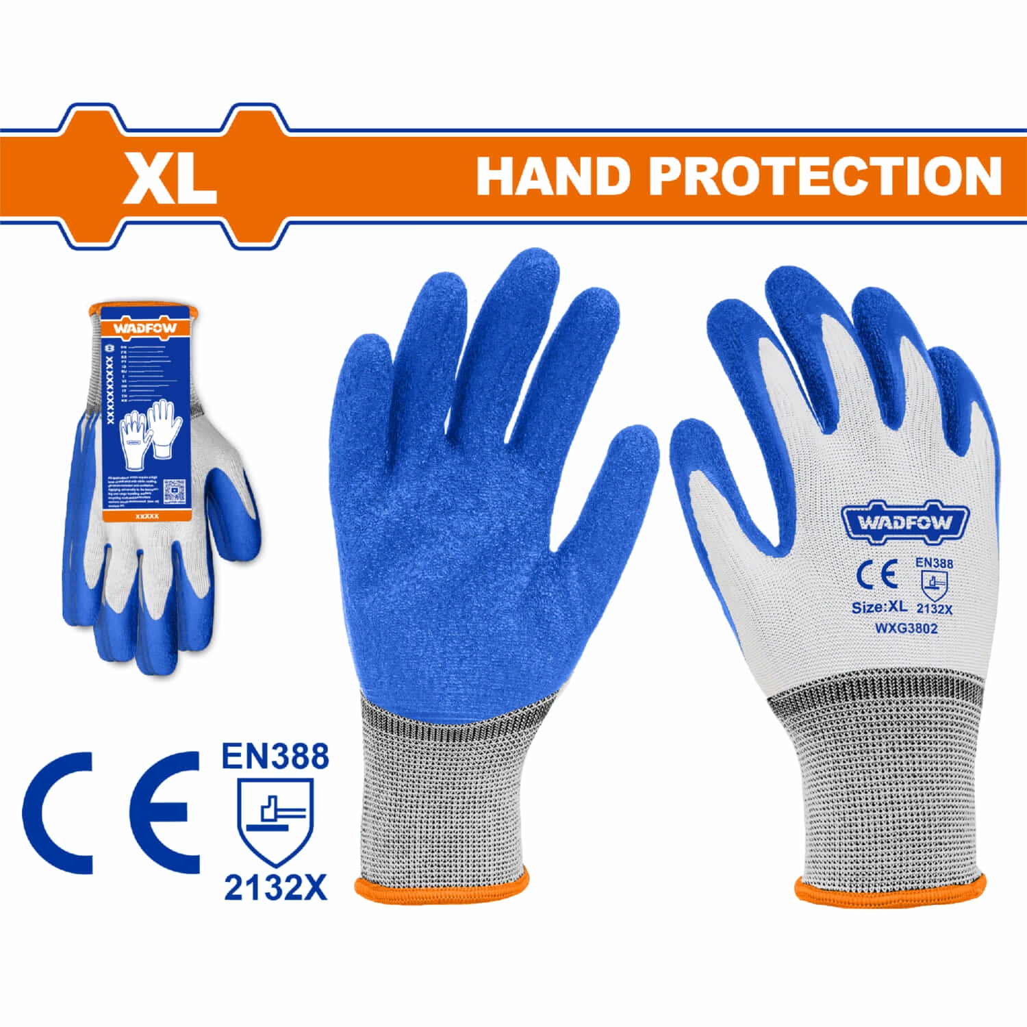 Guantes de Látex XL. Ideal para carga pesada y objetos afilados. Sin costuras. Set de 12 pares.