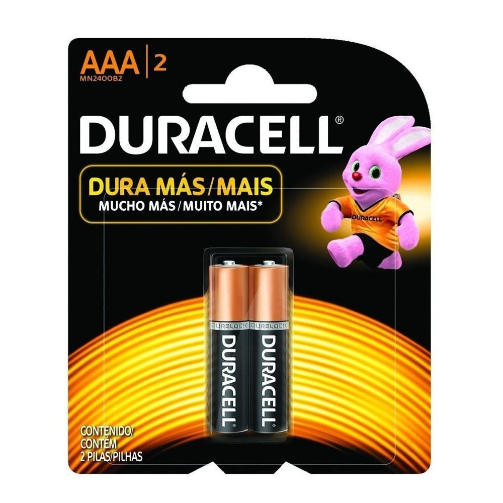 Baterías Alcalinas AAA - Duracell. Paq 2 Und