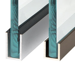 U-Channel  Vidrio de 6 mm de Aluminio. Alto 15 mm. Largo de 3 m. Acabado Brillante