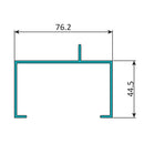 CE-30 Perfil Marco Fijo 3" x 1 3/4"  Abierto con Aleta Descentrada. E = 1.8 mm. L = 5.85 m BRONCE