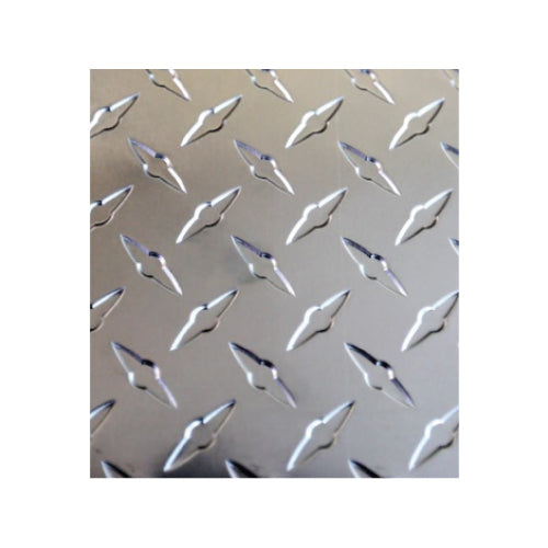 Lamina estriada aluminio 3003 (H22) 4x8 pies 4.76 mm (3/16") Patron diamantado Pulido brillante