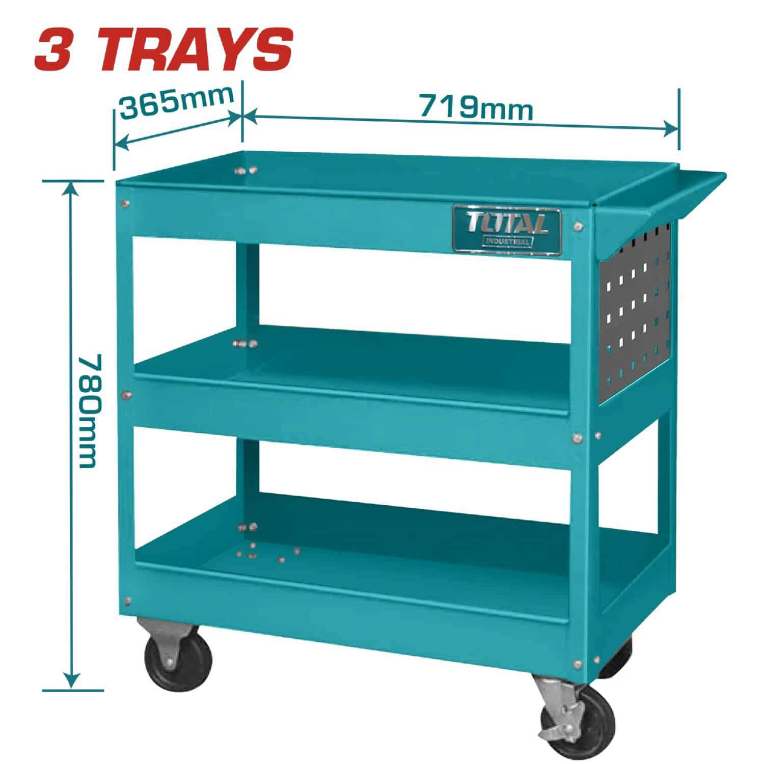 Carrito de servicio mecánico para taller con ruedas 3 bandejas