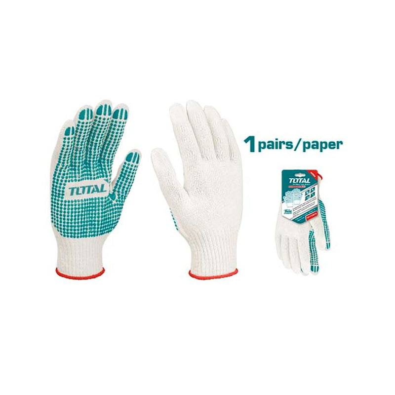 (1 par) Guantes de puntos de PVC. Calibre 10. medida 10 (XL).