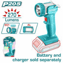 Lámpara linterna de Trabajo Inalámbrica de Litio 20V. 270 Lumens. No incluye cargador ni batería.