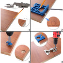 Set de plantilla y broca de perforación para instalación de bisagras