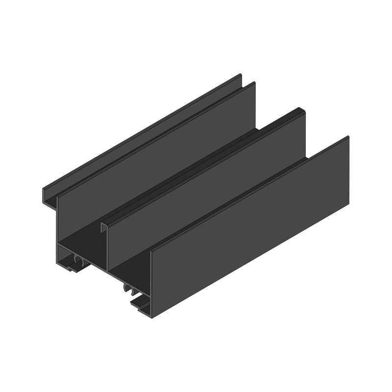 Marco Superior Ventana VC mosquitero. Espesor 1.27 mm Largo 5.85 mts. Acabado Anod Negro VC124