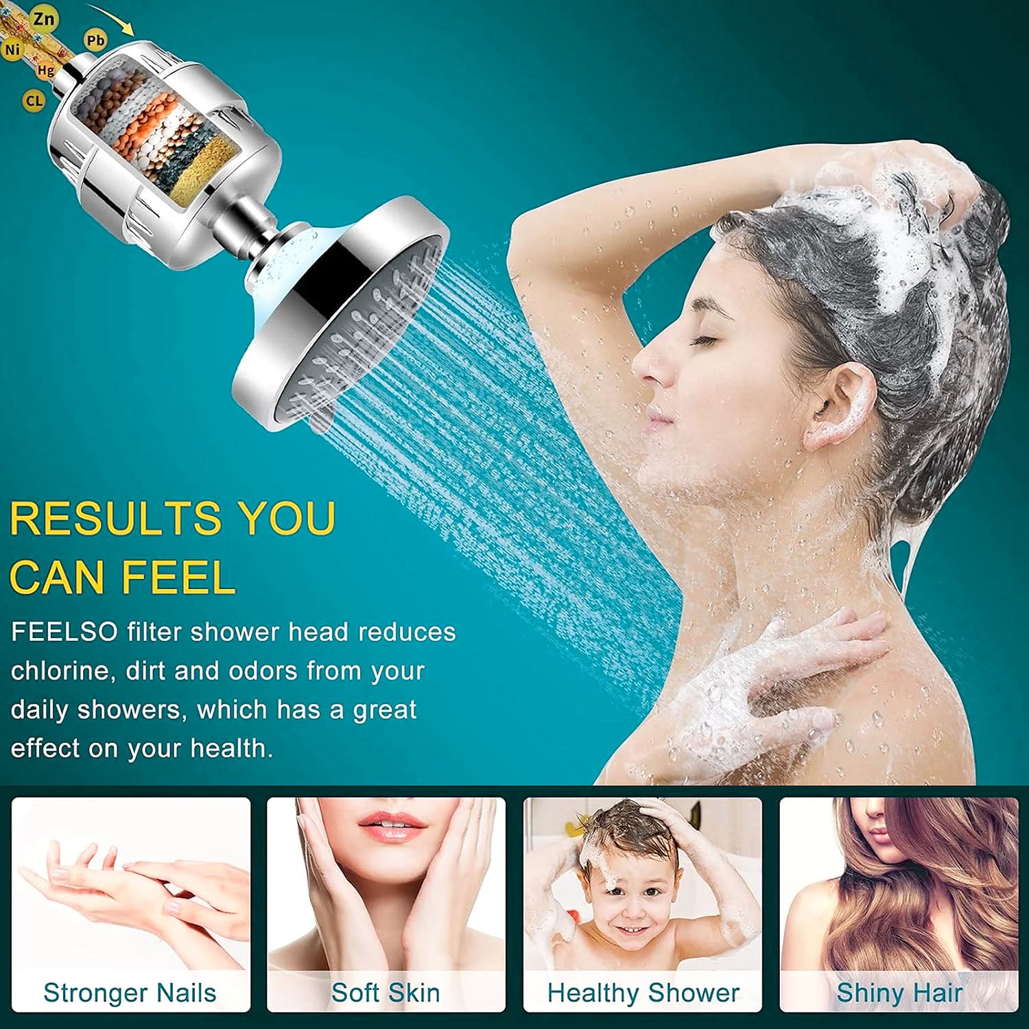 Filtro agua para ducha cuida de la caida del cabello y la resequedad en la piel SF-02G