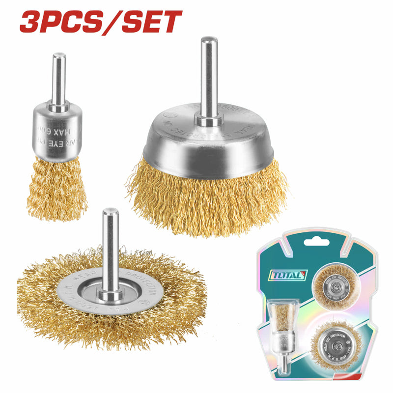 Juego cepillos de alambre 3 pcs