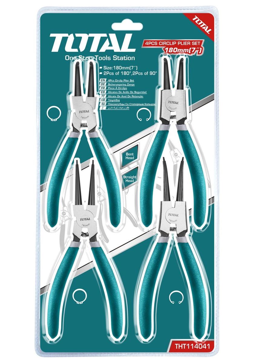 Set de alicates quita abrazaderas 2pcs de 180° 2pcs de 90°