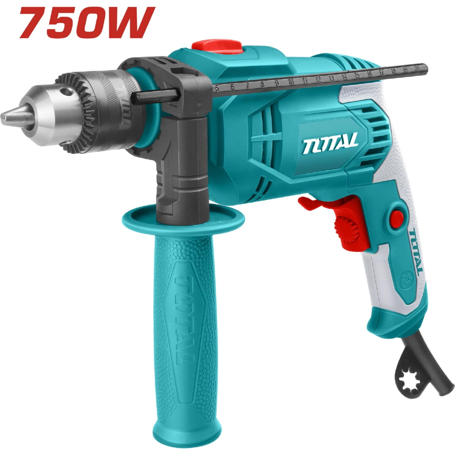 Taladro De 1/2" Total 110V-120V~60Hz 750W. Con Martillo. Swich De Reversa. 3000Rpm.(1 Año)