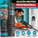 Silicón Neutro color Gris Oscuro Multipropósito 300 ml  Calidad Profesional. Sellador Silicona.
