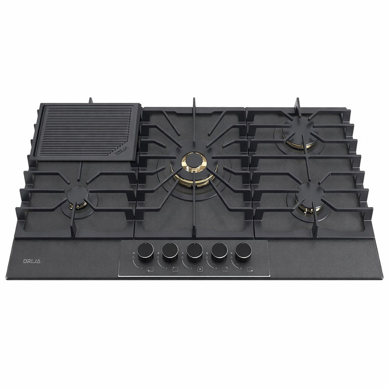 Estufa empotrable a gas Italia 90. Color negro.