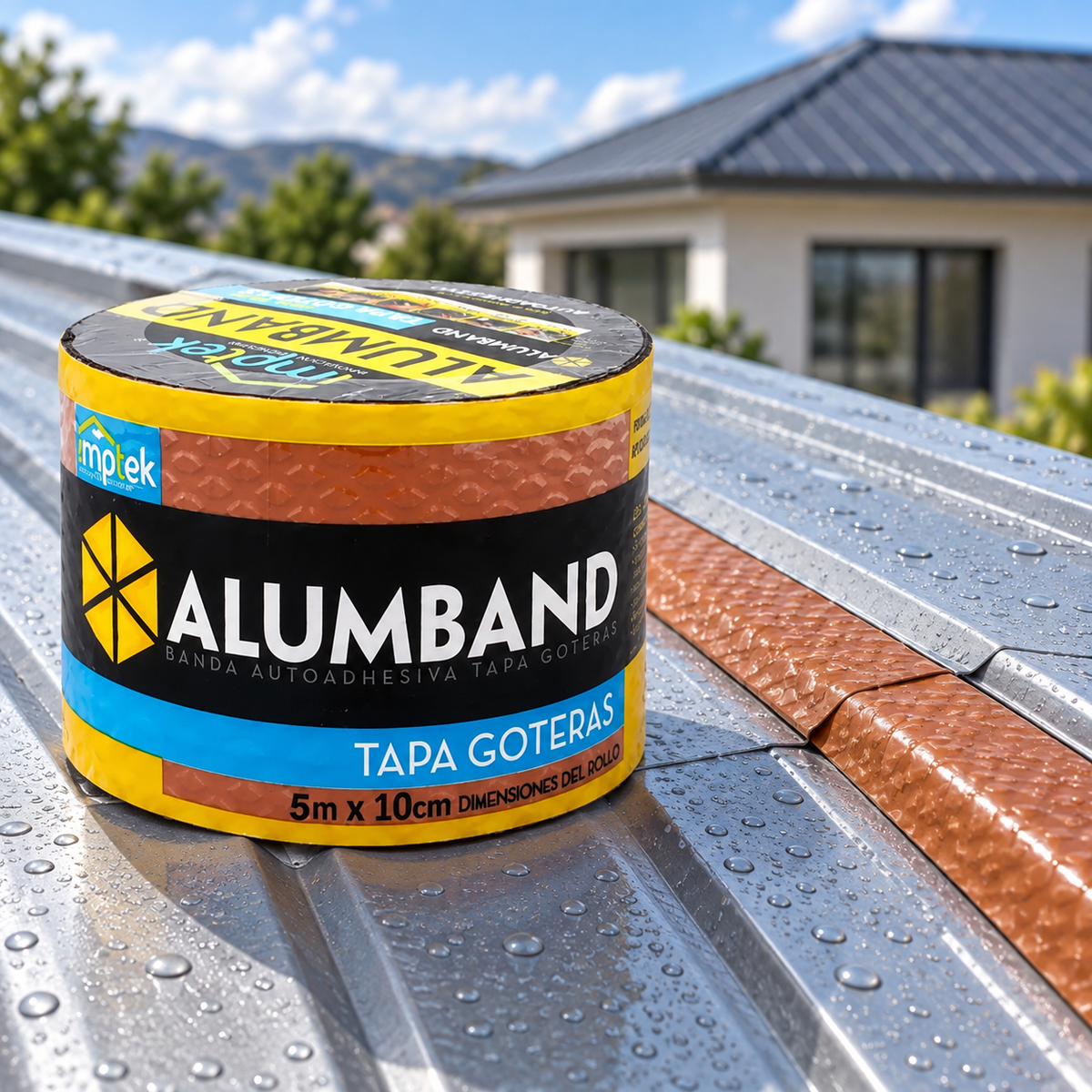 ALUMBAND Autoadhesivo 2mm "Tapa Goteras"  5m x10cm OCRE