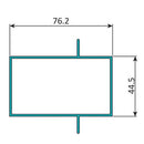 TRC-41 Perfil Marco Fijo 3" X 1 3/4"  Cerrado Doble Aleta Descentrada. E =1.5 Mm. L=5.85 M SILVER