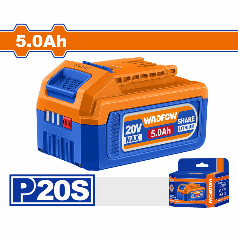 Batería 20V. Litio 5.0Ah. Indicador LED de carga Compatible con múltiples herramientas.