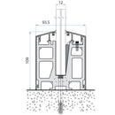 Bloque de aluminio para vidrio 12-12.76 mm. Usar 2 p/mt vidrio. Incluye tacos.(Se vende p/unidad)