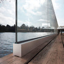 Bloque de aluminio para vidrio 12-12.76 mm. Usar 2 p/mt vidrio. Incluye tacos.(Se vende p/unidad)