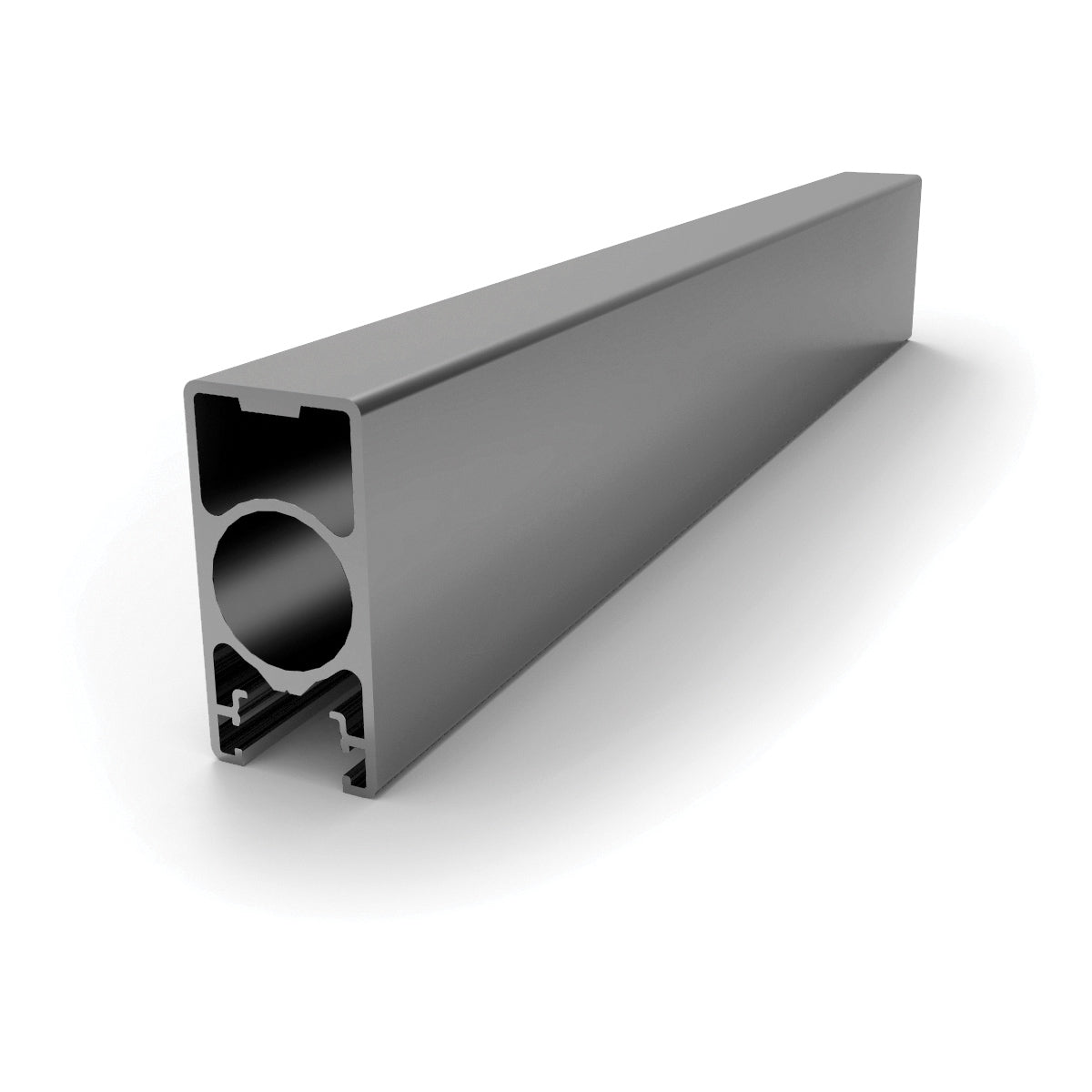 Poste rectangular 25x50 mm 5.8 mts. Acabado inox ligth.