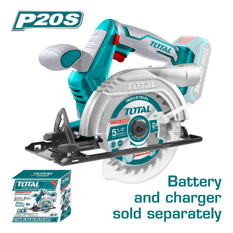 Sierra Circular  20V  5 1/2"  140 mm. No incluye Bateria ni Cargador.