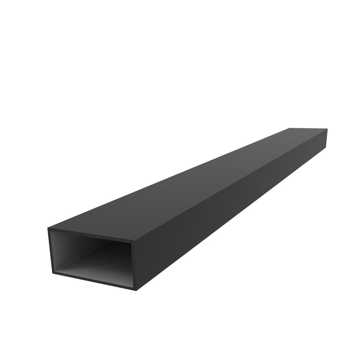 Tubo Rectangular  30 x 15 mm. Espesor 1.0 mm. Largo 5.85 mts. Acabado Anodizado Negro 15 Micron