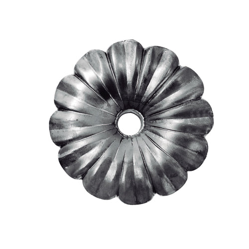 Flor artística de hierro forjado Diámetro Ø 65 mm; 5mm de espesor.