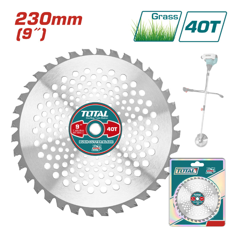 Disco de corte 230mm(9") de 40T dientes. Hollos 24.5 mm con un anillo reductor de 20 mm