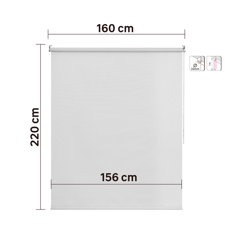 Persiana Roller Sun screen BLANCO SLOOP 160X220CM INSPIRE