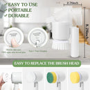 Cepillo Giratorio Eléctrico Inalámbrico. Limpiador a Batería de Larga Duración y Resistencia al Agua IPX7. Color blanco. Incluye accesorios.