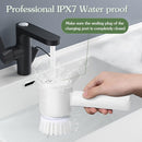 Cepillo Giratorio Eléctrico Inalámbrico. Limpiador a Batería de Larga Duración y Resistencia al Agua IPX7. Color blanco. Incluye accesorios.