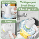 Cepillo Giratorio Eléctrico Inalámbrico. Limpiador a Batería de Larga Duración y Resistencia al Agua IPX7. Color blanco. Incluye accesorios.