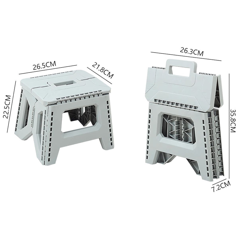 Taburete plegable. Escaloncito banquito con agarre. Antideslizante. Color gris.