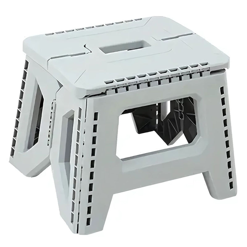 Taburete plegable. Escaloncito banquito con agarre. Antideslizante. Color gris.