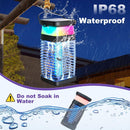 Lámpara Mata insectos. Trampa para mosquitos electrica portátil con panel solar 4200V. Luz UV Inalámbrica.