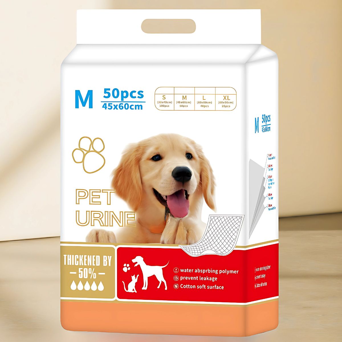Pads De Entrenamiento Desechables Para Perros Mascotas 45Cm X 60Cm. (Pack De 50 Unidades)