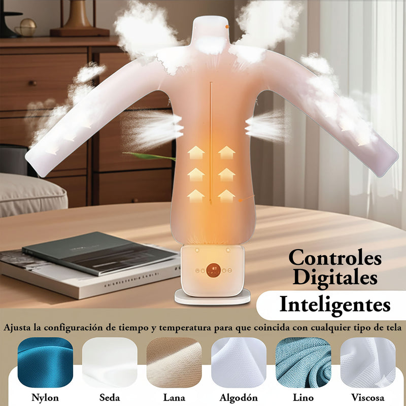Plancha y Secadora Automática inflable 2 en 1. Planchado a Vapor Manos Libres y Secado Rápido 1250W. Eliminador de Arrugas para Camisas y Pantalones 110V.