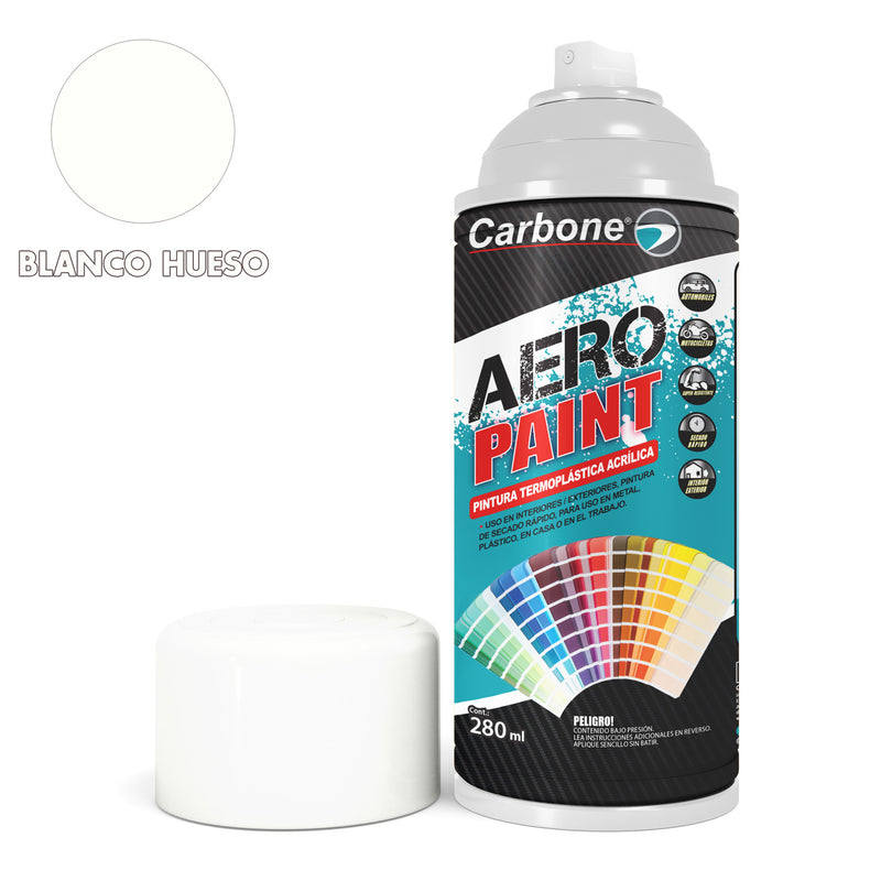 Pintura aerosol en Spray Blanco Hueso 280ml. Interiores y exteriores alta calidad
