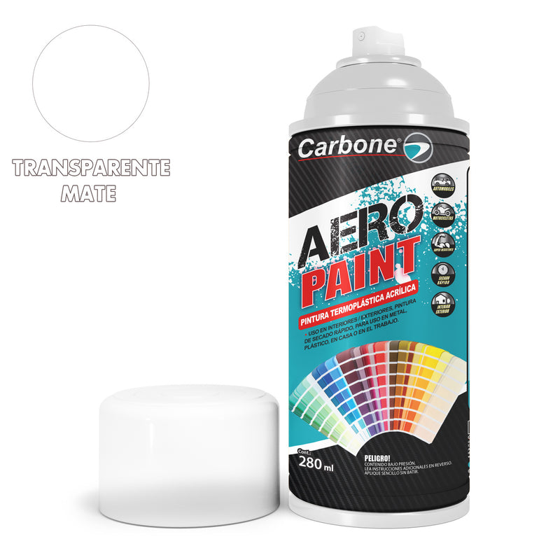 Pintura aerosol en Spray Transparente Mate 280ml. Interiores y exteriores alta calidad