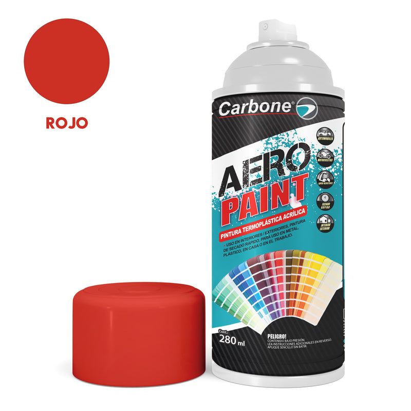 Pintura aerosol en Spray Rojo 280ml. Interiores y exteriores alta calidad