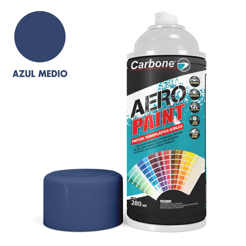 Pintura aerosol en Spray Azul medio 280ml. Interiores y exteriores alta calidad