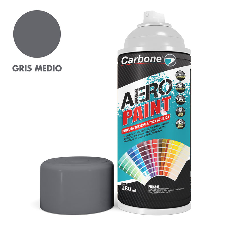 Pintura aerosol en Spray Gris 280ml. Interiores y exteriores alta calidad