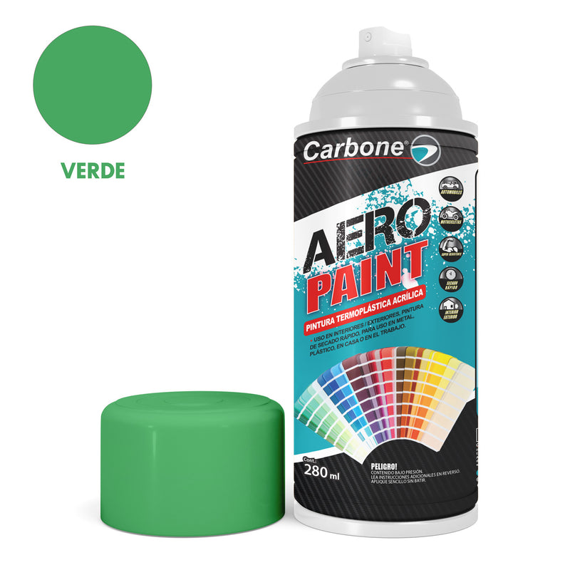Pintura aerosol en Spray Verde Hoja 280ml. Interiores y exteriores alta calidad