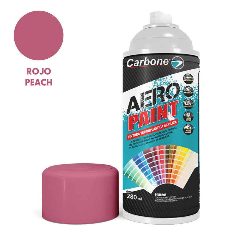 Pintura aerosol en Spray Rojo Peach 280ml. Interiores y exteriores alta calidad