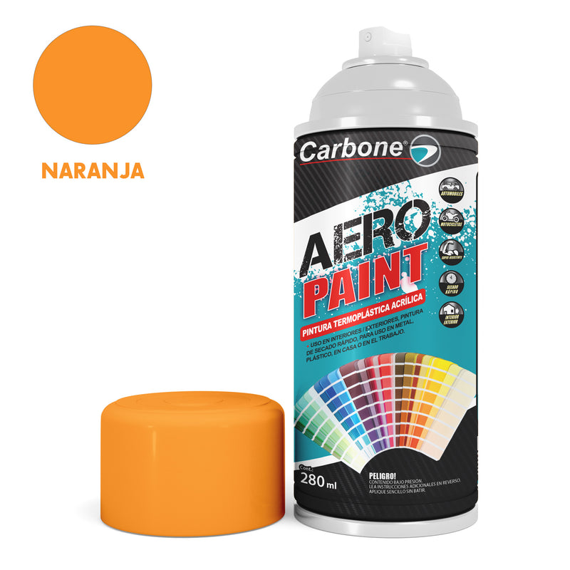 Pintura aerosol en Spray Naranja 280ml. Interiores y exteriores alta calidad